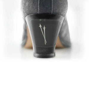 Cross Sword mens high heel Antony shoe in Steel Grey from the back
