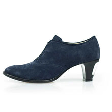 Load image into Gallery viewer, Cross Sword mens high heel Antony shoe in dark blue from the side