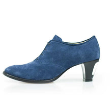 Load image into Gallery viewer, Cross Sword mens high heel Antony shoe in Navy from the side
