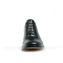 Load image into Gallery viewer, Cross Sword mens high heel Brian shoe in Black from the front
