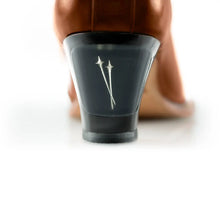 Load image into Gallery viewer, Cross Sword mens high heel Brian shoe in Mahogany from the back