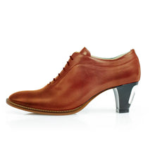 Load image into Gallery viewer, Cross Sword mens high heel Brian shoe in Mahogany from the side