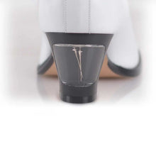 Load image into Gallery viewer, Cross Sword mens high heel Brian shoe in White from the back