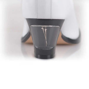Cross Sword mens high heel Brian shoe in White from the back