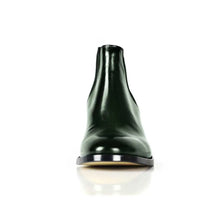 Load image into Gallery viewer, Cross Sword mens high heel Jason shoe in Green Striped from the front