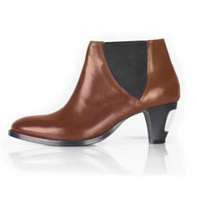 Load image into Gallery viewer, Cross Sword mens high heel Jason shoe in Mahogany from the side
