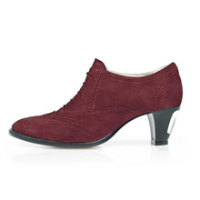 Load image into Gallery viewer, Cross Sword mens high heel Jav shoe in Aubergine from the side