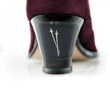 Load image into Gallery viewer, Cross Sword mens high heel Jav shoe in Aubergine from the back