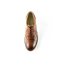 Load image into Gallery viewer, Cross Sword mens high heel Jav shoe in Mahogany from the top