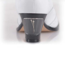 Load image into Gallery viewer, Cross Sword mens high heel Jav shoe in White from the back