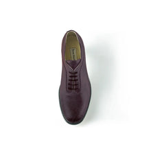 Load image into Gallery viewer, Cross Sword mens high heel Brian shoe in Oxblood from the top
