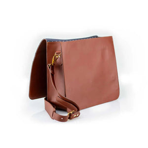 Leather Messenger bag Mahogany