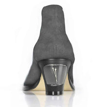 Load image into Gallery viewer, Cross Sword mens high heel Jason shoe in Steel Suede from the back
