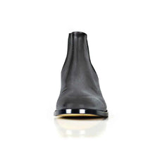 Load image into Gallery viewer, Cross Sword mens high heel Jason shoe in Steel Suede from the front
