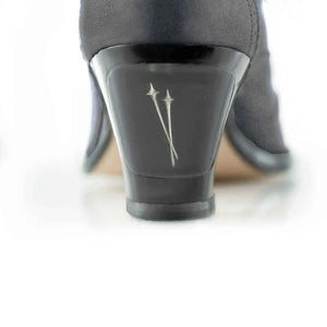Cross Sword mens high heel Jav shoe in Steel Grey from the back