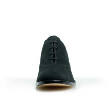 Load image into Gallery viewer, Cross Sword mens high heel Antony shoe in black from the front
