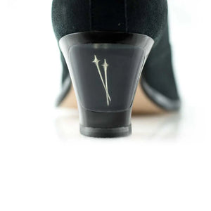 Cross Sword mens high heel Antony shoe in black from the back