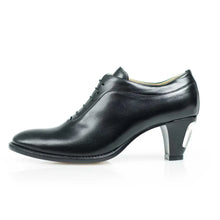 Load image into Gallery viewer, Cross Sword mens high heel Brian shoe in Black from the side
