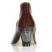 Load image into Gallery viewer, Cross Sword mens high heel Jason shoe in Oxblood from the front
