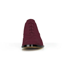 Load image into Gallery viewer, Cross Sword mens high heel Jav shoe in Aubergine from the front
