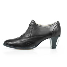 Load image into Gallery viewer, Cross Sword mens high heel Jav shoe in Black from the side
