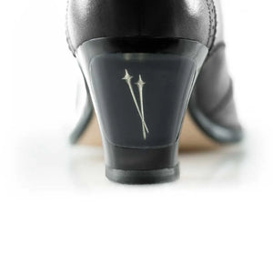 Cross Sword mens high heel Jav shoe in Black from the back
