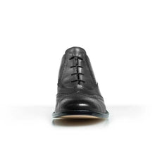 Load image into Gallery viewer, Cross Sword mens high heel Jav shoe in Black from the front
