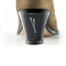 Load image into Gallery viewer, Cross Sword mens high heel Jav shoe in Dessert Suede from the back
