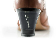 Load image into Gallery viewer, Cross Sword mens high heel Jav shoe in Mahogany from the back
