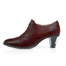 Load image into Gallery viewer, Cross Sword mens high heel Jav shoe in Oxblood from the side
