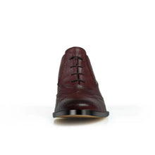 Load image into Gallery viewer, Cross Sword mens high heel Jav shoe in Oxblood from the front
