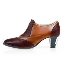 Load image into Gallery viewer, Cross Sword mens high heel Jav shoe in Oxblood &amp; Mahogany from the side

