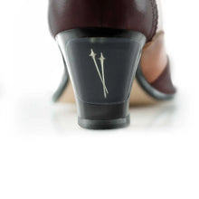 Load image into Gallery viewer, Cross Sword mens high heel Jav shoe in Oxblood &amp; Mahogany from the back
