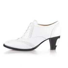Load image into Gallery viewer, Cross Sword mens high heel Jav shoe in White from the side
